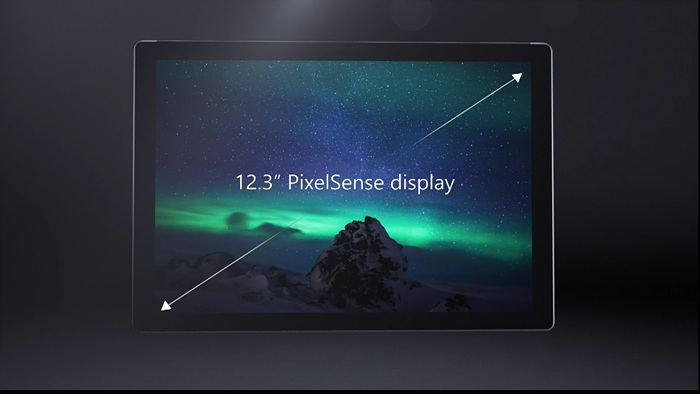 ↑ 12.3인치 픽셀센스 디스플레이(PixelSense display)